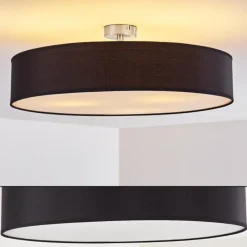 Lampes En Tissu-hofstein Plafonnier Foggia Nickel mat, 3 lumières