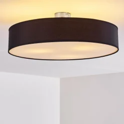 Lampes En Tissu-hofstein Plafonnier Foggia Nickel mat, 3 lumières