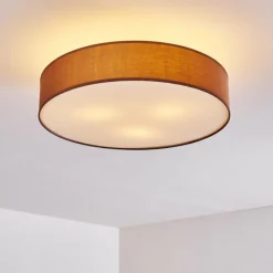 Lampes En Tissu-hofstein Plafonnier Foggia Nickel mat, 3 lumières