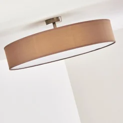 Lampes En Tissu-hofstein Plafonnier Foggia Nickel mat, 3 lumières