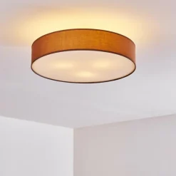 Lampes En Tissu-hofstein Plafonnier Foggia Nickel mat, 3 lumières