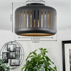 hofstein Plafonnier Fournie Noir, 1 lumière* Plafonniers