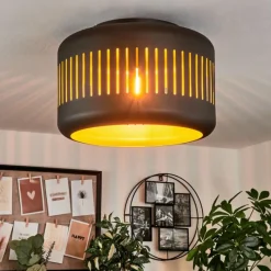 Lampes Dorées-hofstein Plafonnier Fournie Noir, 1 lumière