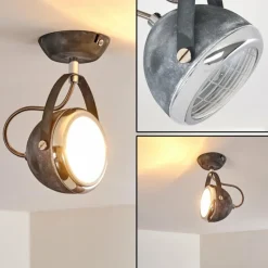 hofstein Plafonnier Foverup Chrome, Gris, 1 lumière