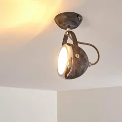 hofstein Plafonnier Foverup Chrome, Gris, 1 lumière