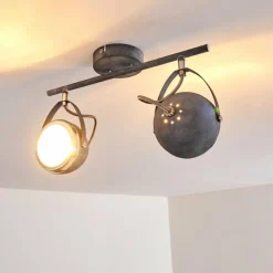 hofstein Plafonnier Foverup Chrome, Gris, 2 lumières