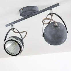 hofstein Plafonnier Foverup Chrome, Gris, 2 lumières