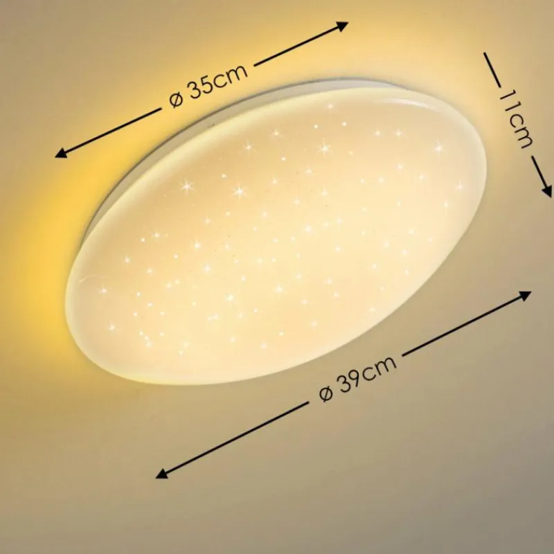 hofstein Plafonnier FOXES LED Blanc, 1 lumière, Télécommandes, Changeur de couleurs* Éclairage Led