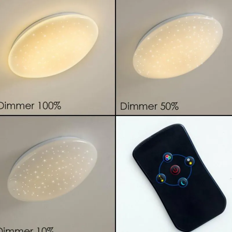 hofstein Plafonnier FOXES LED Blanc, 1 lumière, Télécommandes, Changeur de couleurs* Éclairage Led