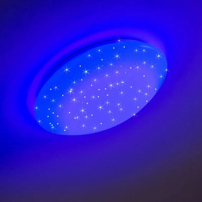 hofstein Plafonnier FOXES LED Blanc, 1 lumière, Télécommandes, Changeur de couleurs* Éclairage Led