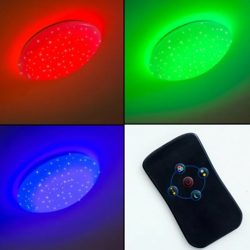 hofstein Plafonnier FOXES LED Blanc, 1 lumière, Télécommandes, Changeur de couleurs* Éclairage Led