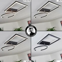 hofstein Plafonnier Frederick LED Noir, Blanc, 1 lumière