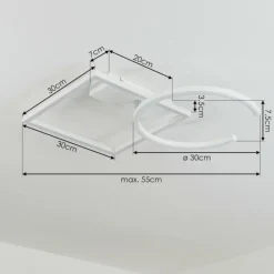 hofstein Plafonnier Frederick LED Chrome, Blanc, 1 lumière