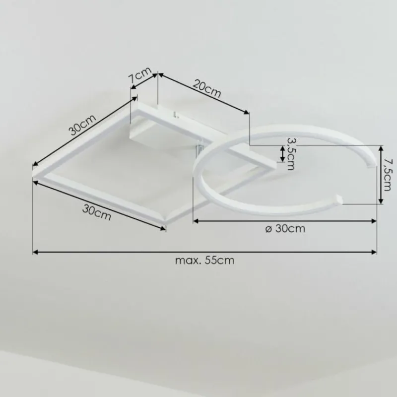 hofstein Plafonnier Frederick LED Chrome, Blanc, 1 lumière