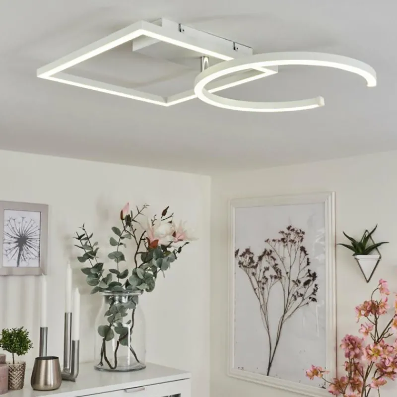 hofstein Plafonnier Frederick LED Chrome, Blanc, 1 lumière