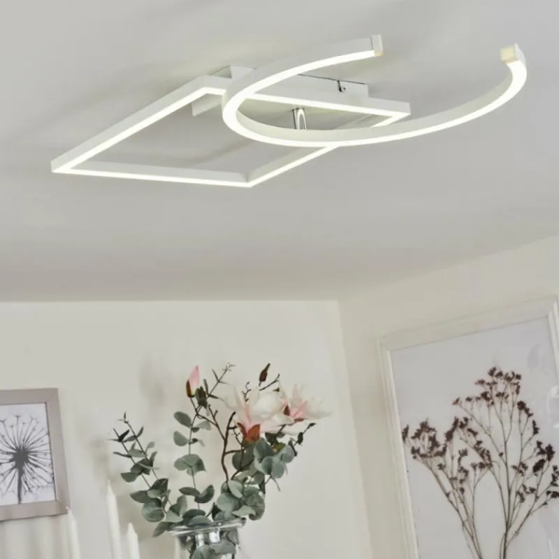 hofstein Plafonnier Frederick LED Chrome, Blanc, 1 lumière