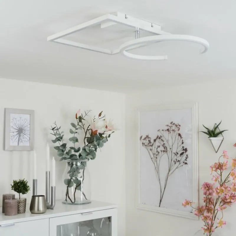 hofstein Plafonnier Frederick LED Chrome, Blanc, 1 lumière