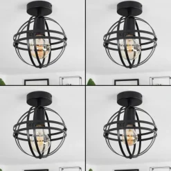 Lampes Industrielles-hofstein Plafonnier Freguesia Noir, 1 lumière