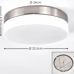 hofstein Plafonnier Fresno Nickel mat, 2 lumières