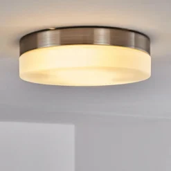 hofstein Plafonnier Fresno Nickel mat, 2 lumières