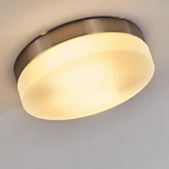 hofstein Plafonnier Fresno Nickel mat, 2 lumières