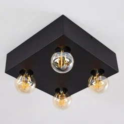 Lampes Vintages & Rétros-hofstein Plafonnier Fria Noir, 4 lumières