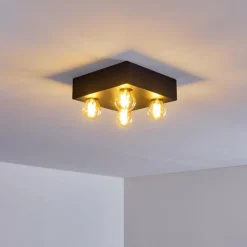 Lampes Vintages & Rétros-hofstein Plafonnier Fria Noir, 4 lumières
