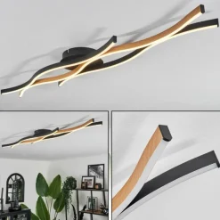 hofstein Plafonnier Fuliola LED Noir, 1 lumière