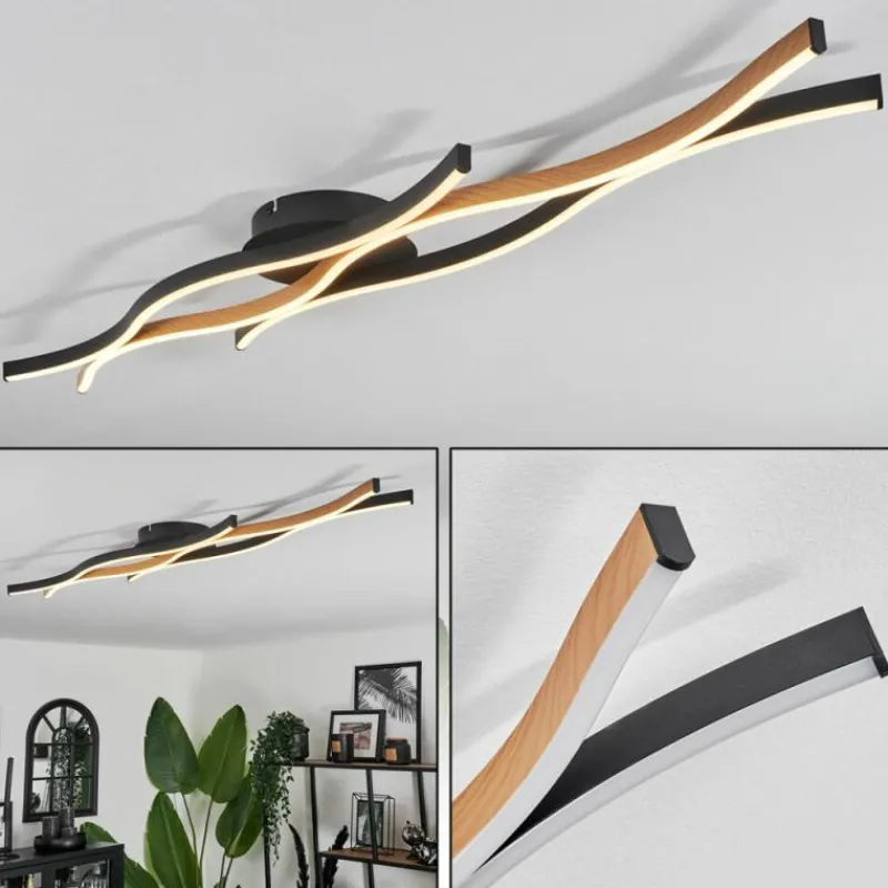 hofstein Plafonnier Fuliola LED Noir, 1 lumière