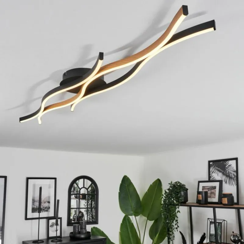 hofstein Plafonnier Fuliola LED Noir, 1 lumière