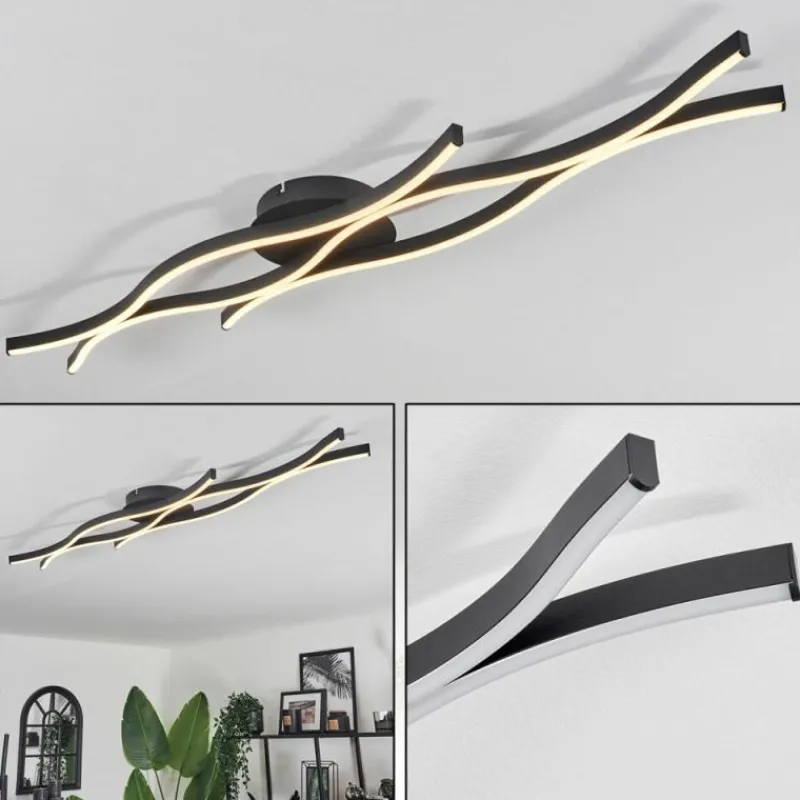 hofstein Plafonnier Fuliola LED Noir, 1 lumière