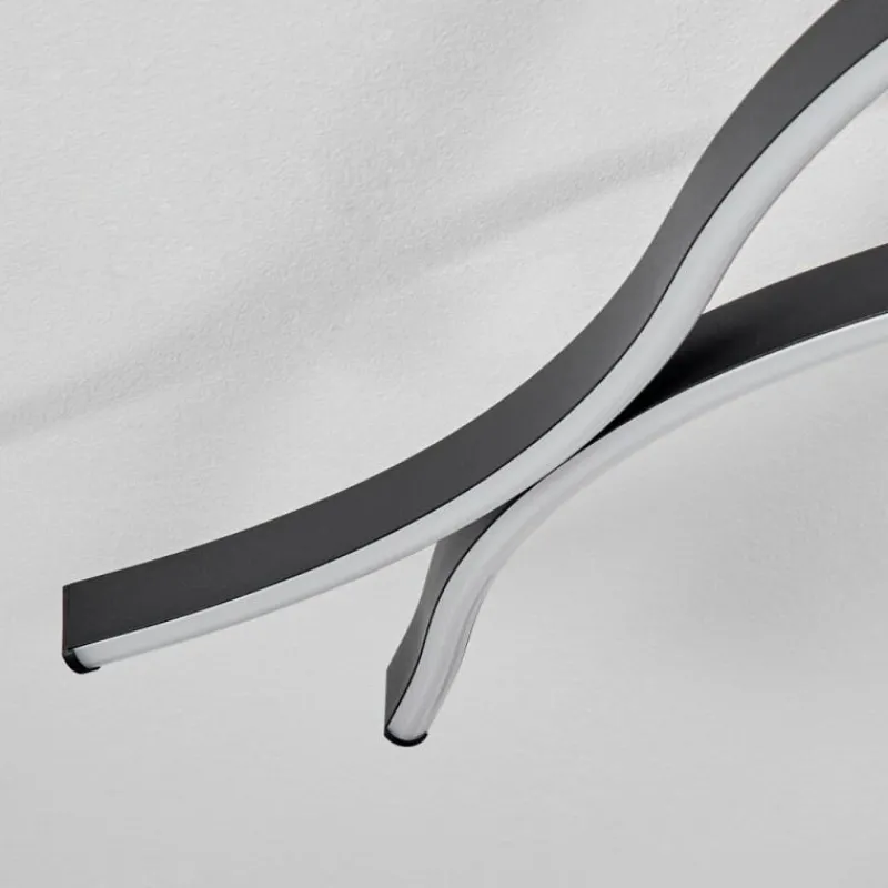 hofstein Plafonnier Fuliola LED Noir, 1 lumière