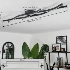 hofstein Plafonnier Fuliola LED Noir, 1 lumière