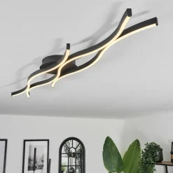 hofstein Plafonnier Fuliola LED Noir, 1 lumière
