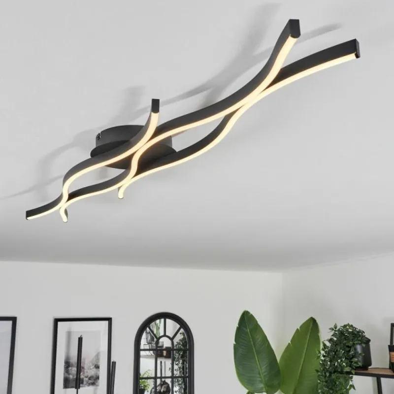 hofstein Plafonnier Fuliola LED Noir, 1 lumière