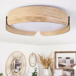 hofstein Plafonnier Fuscado LED Couleur bois, 1 lumière