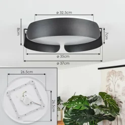 hofstein Plafonnier Fuscado LED Noir, 1 lumière