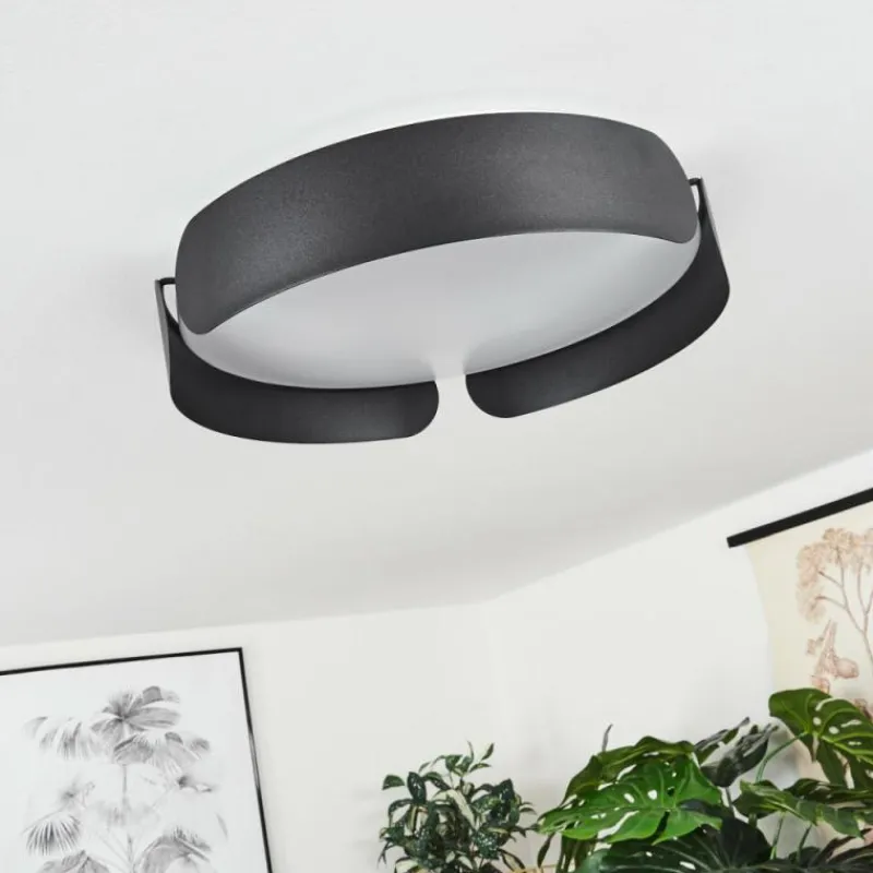 hofstein Plafonnier Fuscado LED Noir, 1 lumière