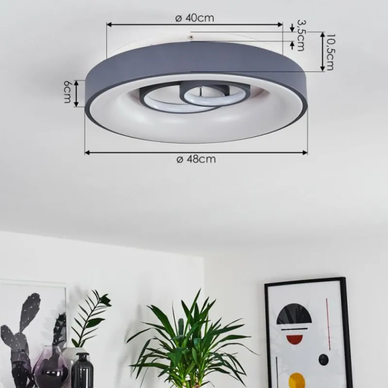 hofstein Plafonnier Gabbiana LED Gris, Blanc, 1 lumière, Télécommandes