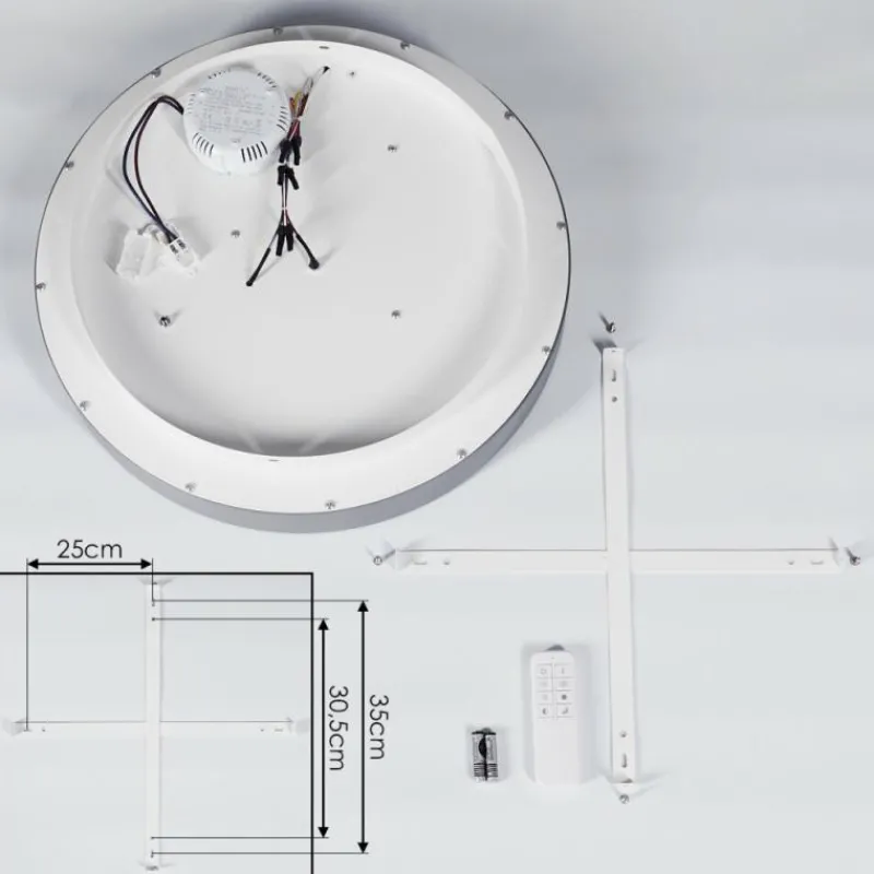 hofstein Plafonnier Gabbiana LED Gris, Blanc, 1 lumière, Télécommandes