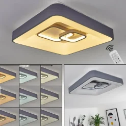 hofstein Plafonnier Gabbiana LED Gris, Blanc, 1 lumière, Télécommandes