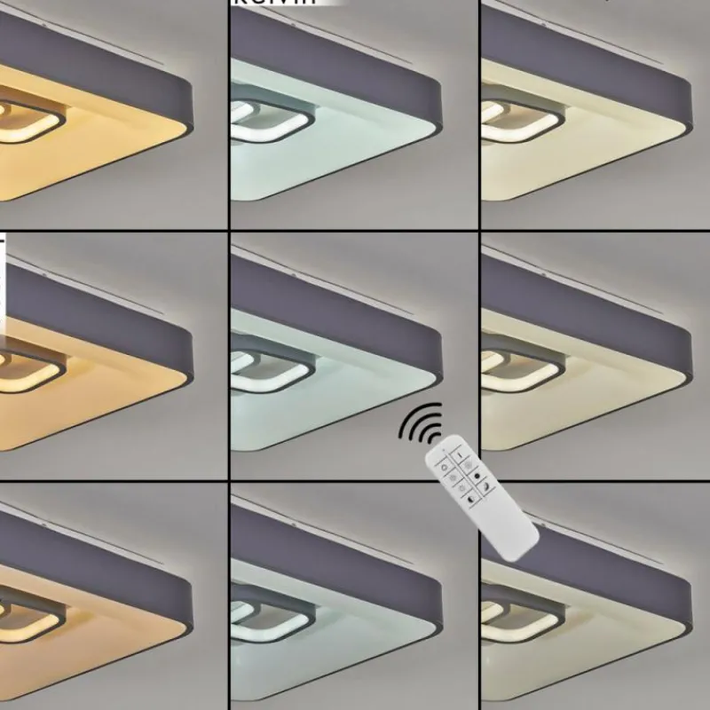 hofstein Plafonnier Gabbiana LED Gris, Blanc, 1 lumière, Télécommandes