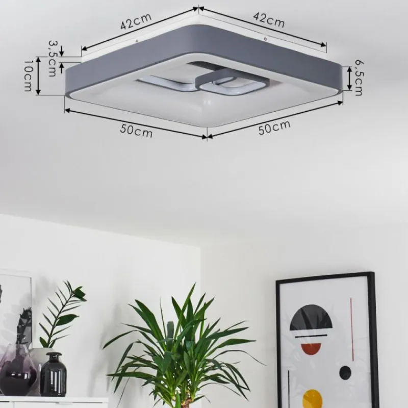 hofstein Plafonnier Gabbiana LED Gris, Blanc, 1 lumière, Télécommandes