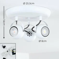 hofstein Plafonnier Gadmen Blanc, 3 lumières