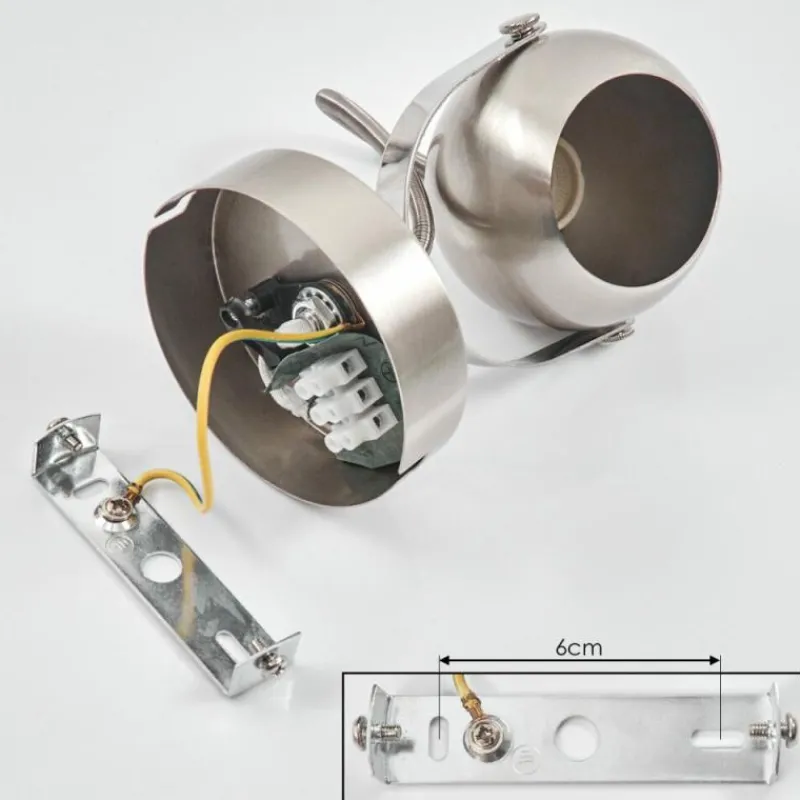 hofstein Plafonnier Gadmen Chrome, Nickel mat, 1 lumière