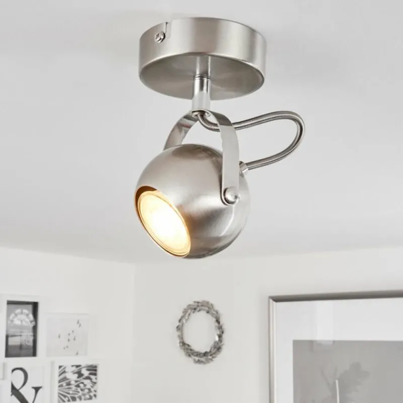 hofstein Plafonnier Gadmen Chrome, Nickel mat, 1 lumière