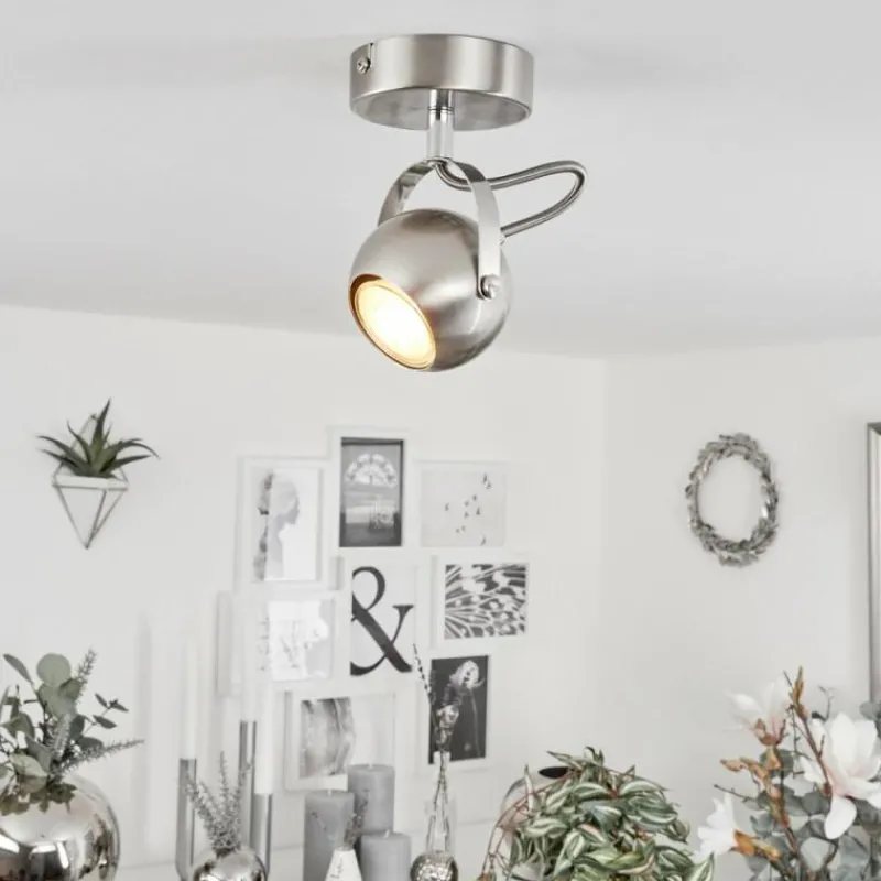 hofstein Plafonnier Gadmen Chrome, Nickel mat, 1 lumière