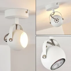 hofstein Plafonnier Gadmen Chrome, Blanc, 1 lumière