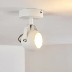 hofstein Plafonnier Gadmen Chrome, Blanc, 1 lumière