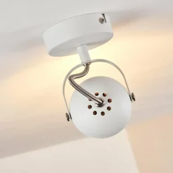 hofstein Plafonnier Gadmen Chrome, Blanc, 1 lumière